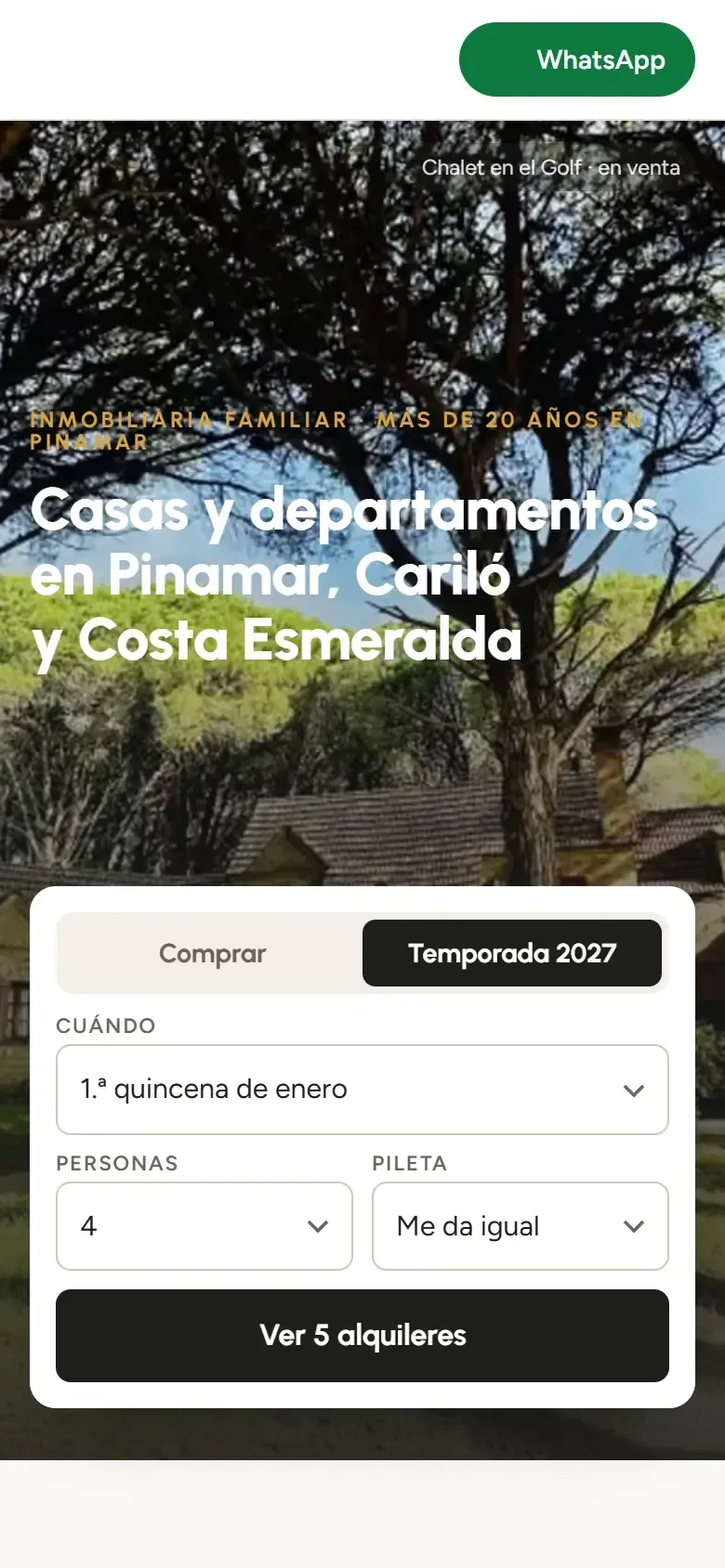 Versión para celular de Inmobiliaria en Pinamar